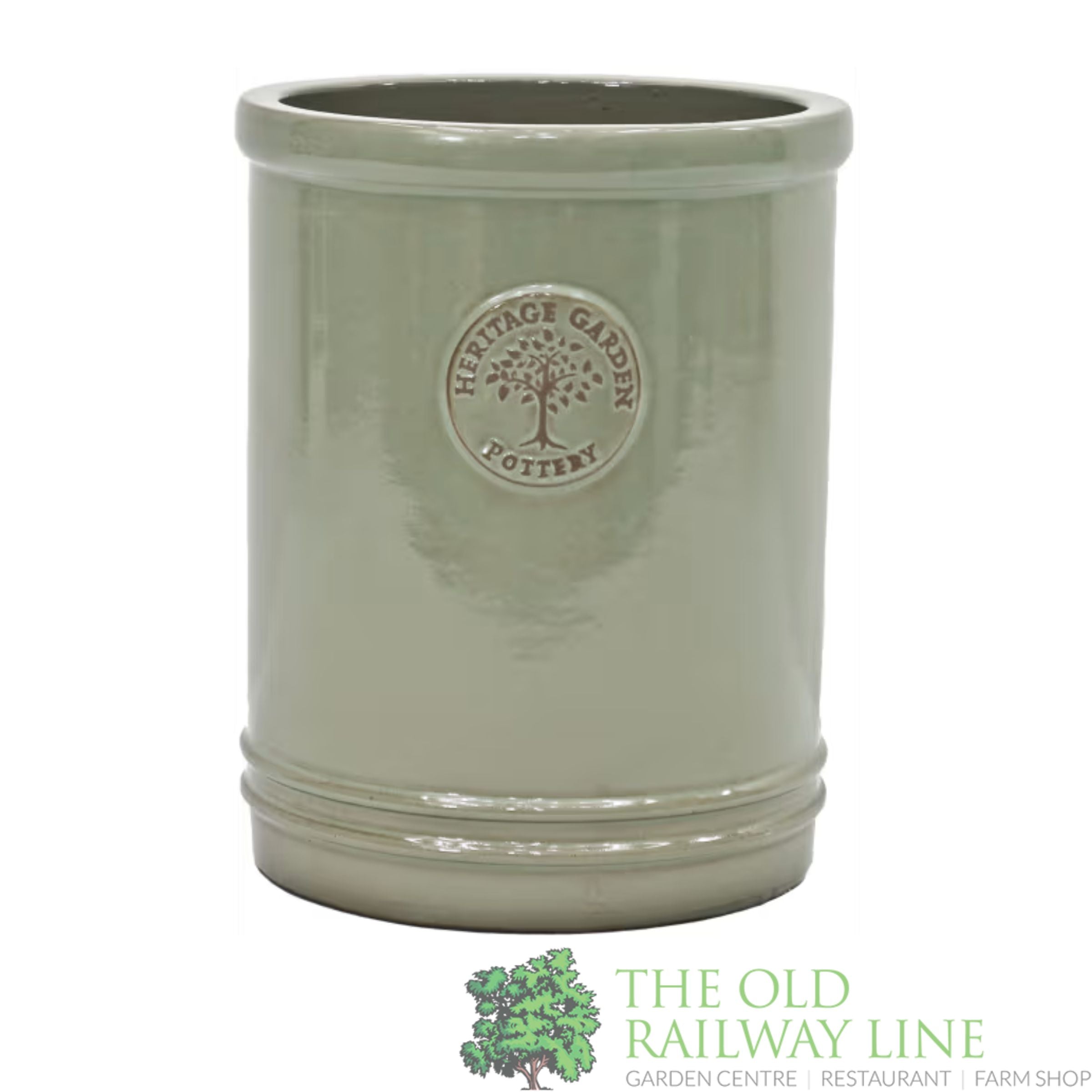 Woodlodge 30.5cm Mint Green Long Heritage Edward Cylinder Glazed Pot