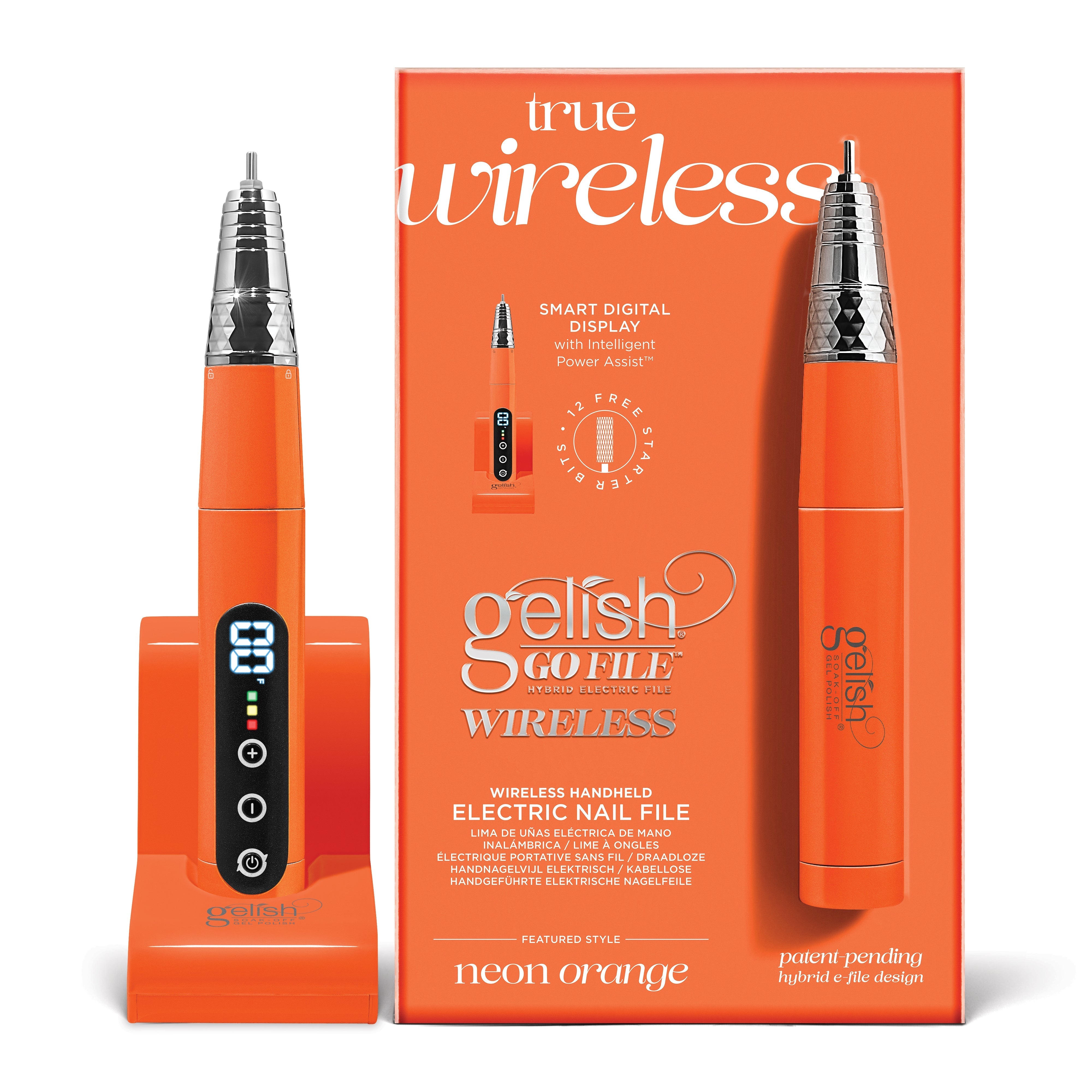 Gelish - Go File Wireless E-File - Neon Orange - Manicure & Pedicure Tools at Beyond Polish